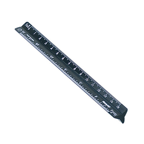 カラー三角スケール オリジナル 15cm 黒 No.16-241