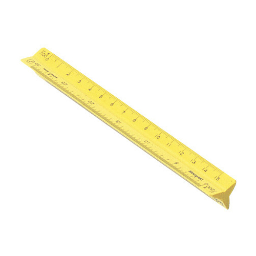 カラー三角スケール オリジナル 15cm 黄 No.16-245