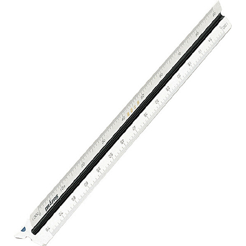 三角スケール 建築士用 30cm プラスチック製 副尺なし No.16-353