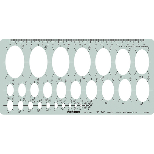 テンプレート 楕円定規 アイソメトリック用 小 No.31-E203