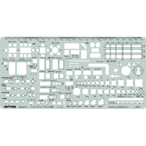 テンプレート インテリアレイアウト定規1:100 No.31-E501Ｎ