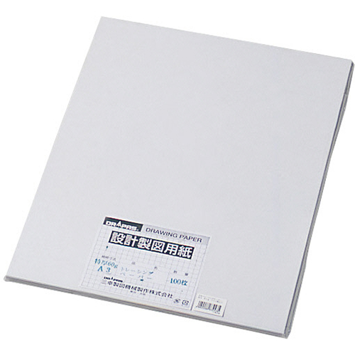 トレーシングペーパー カット判・艶消 中厚口 A3規格 50g／m2 100枚入 No.83-223