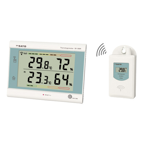 最高最低無線温湿度計 本体＋子機 SK-300R 佐藤計量器