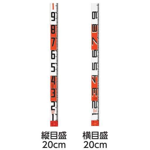 シムロンロッド60（縦目盛・赤白20cm／横目盛・赤白20cm） 60mm幅  10m  SYR-10P  TJMデザイン
