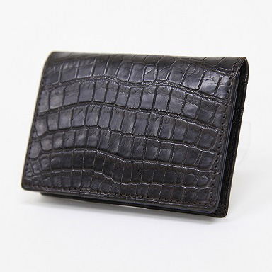 クロコダイル名刺入れ（通しマチ仕様） [0715KW08]