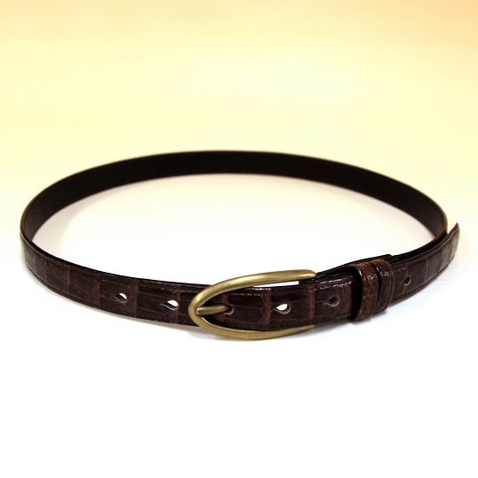 レディースクロコダイルレザーベルト（オーダー）[0215KW03]