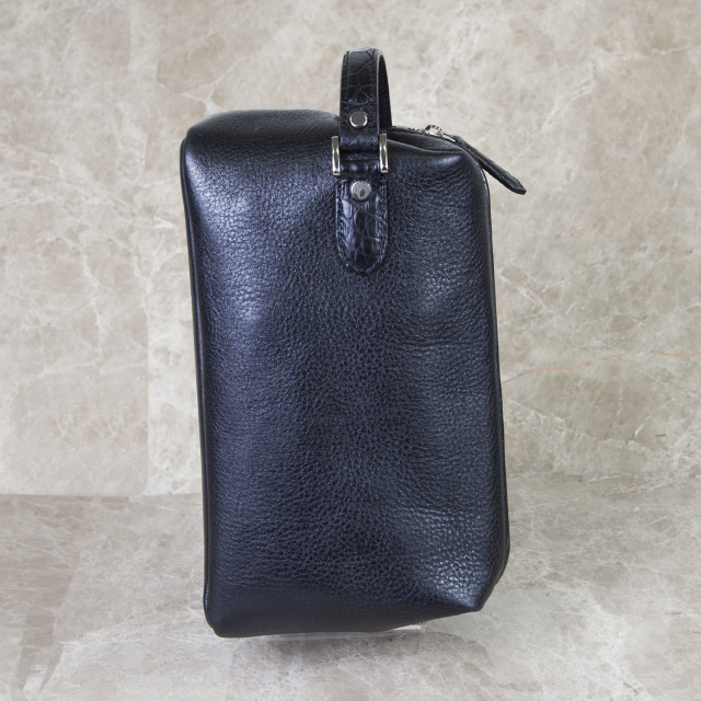 復刻モデル口金式シボ牛革　リミテッド・クロコセカンドバッグ（特典付き）[0615KW13]