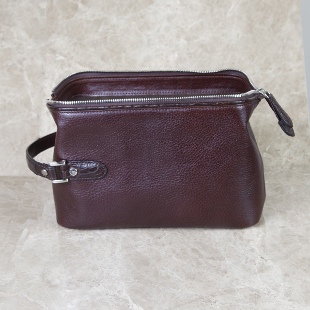 復刻モデル口金式シボ牛革　リミテッド・クロコセカンドバッグ（特典付き）[0615KW13]