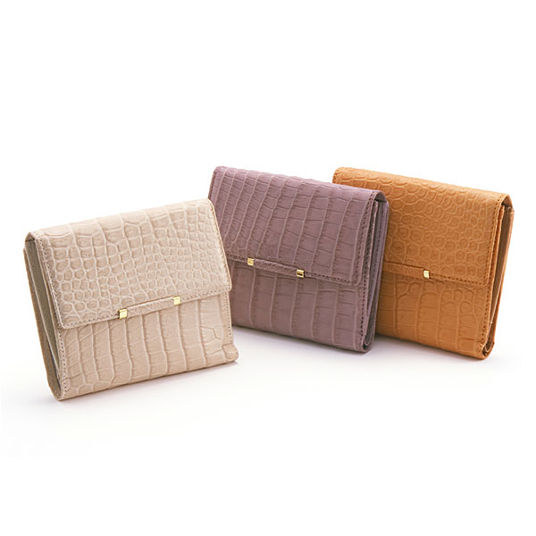 クロコダイル3つ折れ財布[L0604]