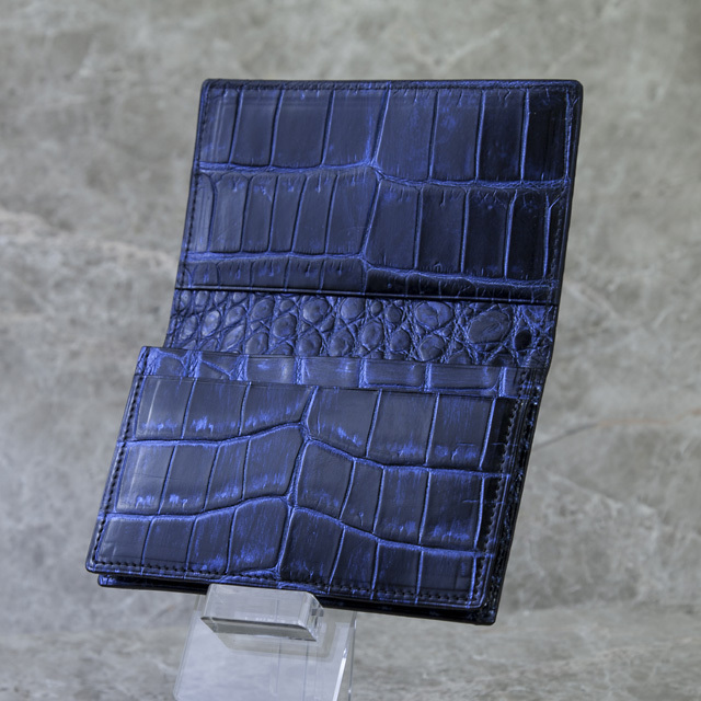 無双名刺入れ（切り目）シングルマチ仕様ミッドナイトブルー[HI1507M]