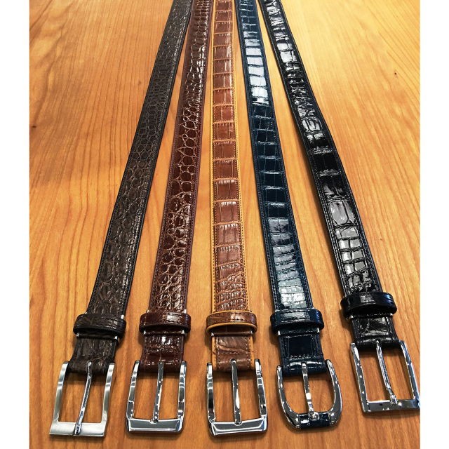 ダブルステッチ30m/mベルト[KW950] クロコダイルレザーショップ ガウディ 