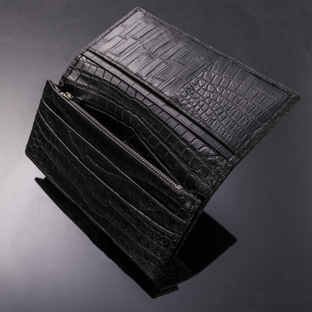 クロコダイルロングウォレット10枚カード(無双)[M0702M]