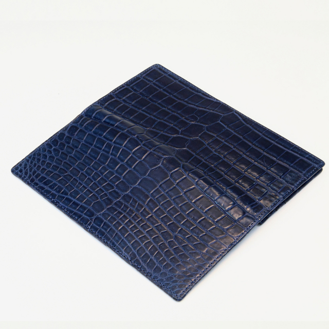 クロコダイルロングウォレットネィビー