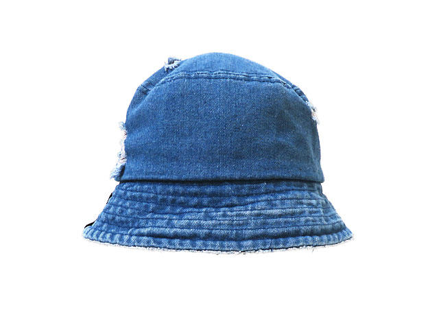 【GCL84】メンズ＆レディース◇ONE(61cm)サイズ★綿100%ライトブルーバケットハット★クラッシュ加工が効いてます☆彡