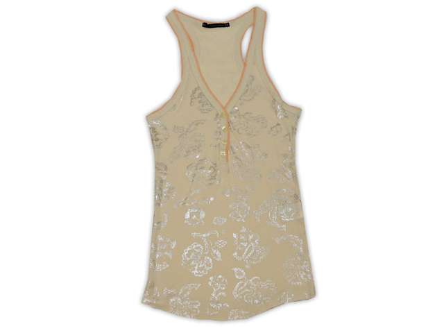 【ジルボーレディース】S、M サイズ 催事価格1,000円☆彡オレンジｘシルバープリントタンク