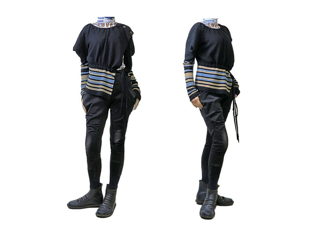 【Vivienne Westwood REDLABEL】レディース 02(S～M)サイズ☆ボタン留めアシンメトリーコットンニットとボーダー柄の共演☆彡20％OFF