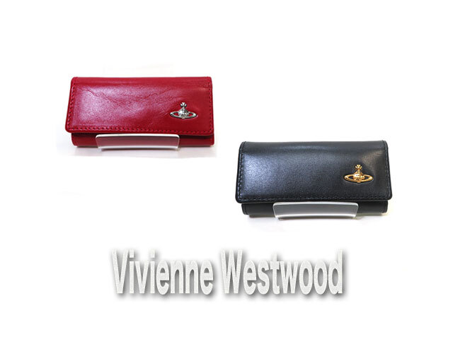 【Vivienne Westwood】ONEサイズ★シックでインパクトある赤/黒レザーキーケース 17％OFF★彡