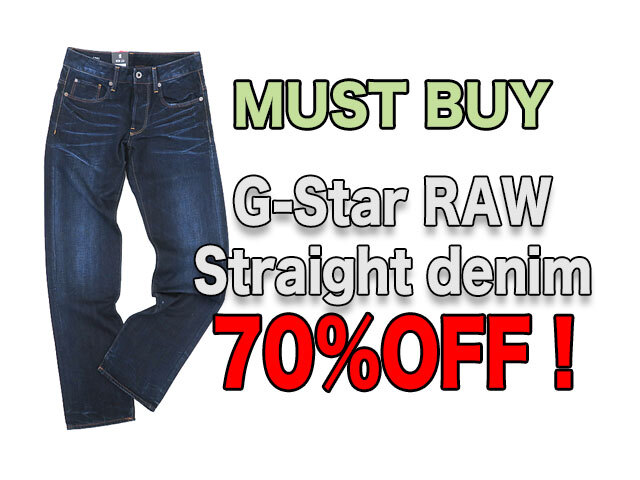 【G-STAR RAW】メンズ☆29/30インチ（74/78）cmサイズ☆激安“MUST BUY” 期間限定☆ビンテージ加工されたストレートデニム◇絶妙な色出と抜きがポイント 70%OFF4,620円