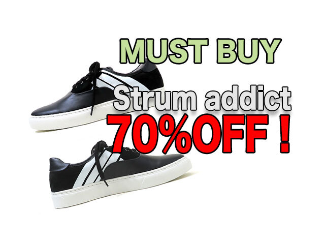 【Strum addict】メンズ02（27ｃｍ）サイズ◇激安“MUST BUY” 期間限定“上品なリアルレザーにクールなラインが印象的なスニーカーがなんと70％ＯＦＦ9,174円