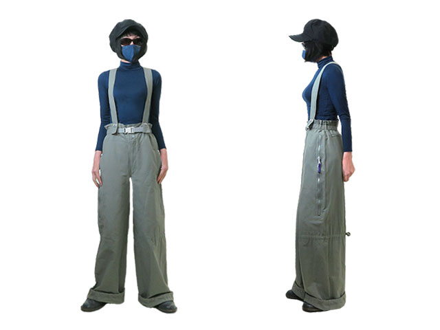 【ジルボー】レディース◇42（S～L）サイズ☆ウエストは総ゴムで楽々だけどスッキリ綺麗に見えるサスペンダ付バギーパンツ☆彡40%OFF