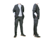 【HGIH】メンズ 46/48/50(S～M～L/L～XL)サイズ☆春、秋こんなに穿きやすいサイドパンツは「HIGH」だけ☆彡ブラックストレッチパンツ☆40％OFF