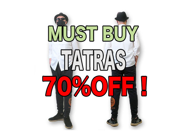 【TATRAS】メンズ◇02（M～L)サイズ☆激安“MUST BUY” 期間限定☆パープルネイビー スウエットパンツ☆BERRICSコラボスウエットが70%OFF9,570円