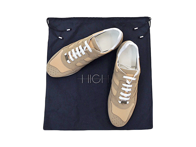 【HIGH】40（24.5～25cm）☆激安“MUST BUY” 期間限定“色々なボトムに合わせて欲しい一足☆彡春のオシャレは足元からベージュレザースニーカー80%OFF9,072円