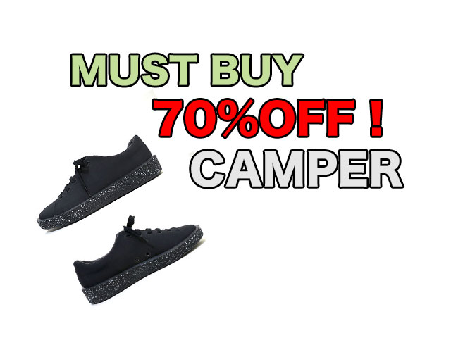 【CAMPER】メンズ43(27～27.5cm)◇激安“MUST BUY” 期間限定“ ◇軽量ブラックスニーカー☆彡地球環境を考えリサイクル化学繊維を使った超軽量スニーカー☆彡70%OFF8,168円