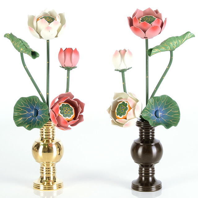 仏具【アルミ 常花 彩色 華鋲用 3.0寸 5本立 対】(※ 花立 別売 )小常花 仏具 仏壇用 造花 仏具用品 お供え 供花 仏花 飾り 緑 グリーン お仏壇 仏壇 小物