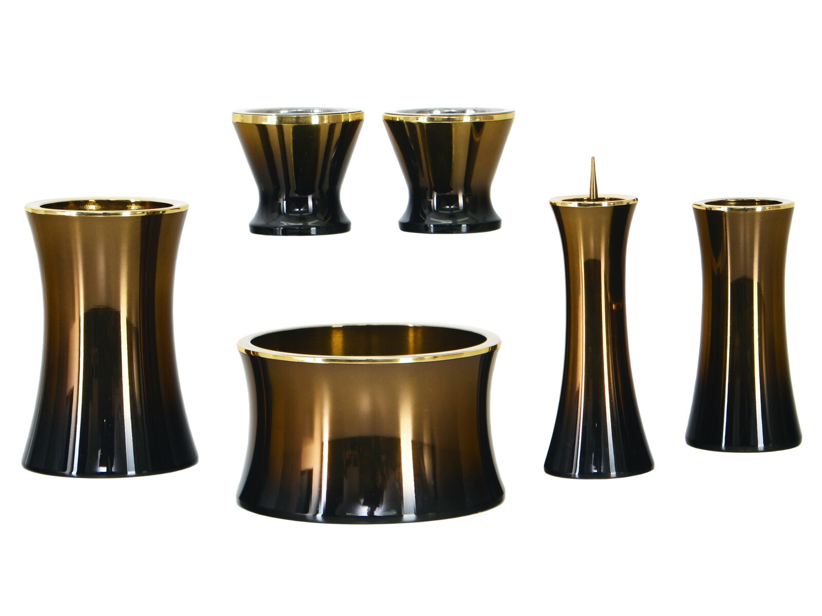 仏具セット【銅器 マロン コハクボカシ 2.5寸～3.0寸 6点セット】モダン ミニ シンプル仏具 コンパクト仏具 人気 茶色 ブラウン お仏壇 仏壇 小物 ミニ おしゃれ かわいい