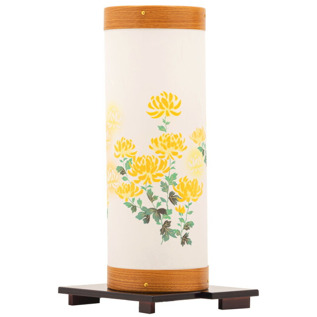盆提灯【モダン廻転提灯 明月燈2号 菊の園 単品 半対(1本)】