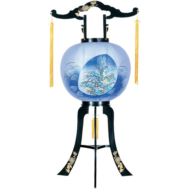 置き提灯【大内・回転兼用行灯 水月 11号 紙張 月に萩 PC製 単品 半対 1本】樹脂・回転灯 ミニお盆提灯 ちょうちん 電気コード式 お盆用品 仏具 仏壇 提灯 初盆 新盆 お盆 盆 旧盆 2445 お仏壇 仏壇 小物 11,000