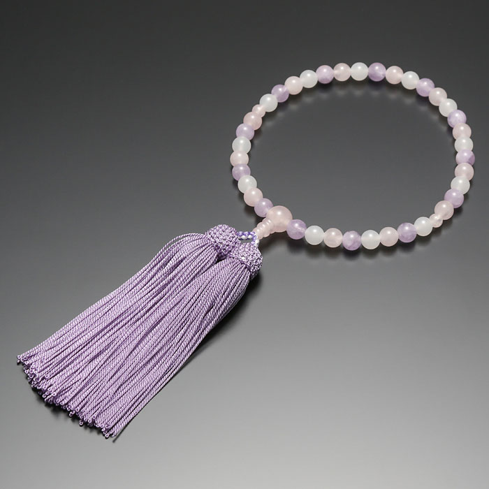 【数珠 念珠 女性用 7ミリ玉 淡貴石 正絹房】