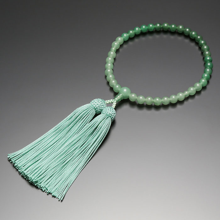 数珠 念珠【女性用 印度翡翠グラデーション 正絹房】 共仕立 天然石 7mm玉 正絹 京都 京念珠 法事 法要 葬式 仏具 仏壇用品 葬儀 仏事 念誦 頭房 ギフト 贈り物 贈答 じゅず インドヒスイ お仏壇 仏壇 小物 おしゃれ おすすめ 人気 お葬式 お彼岸 納期35週間程