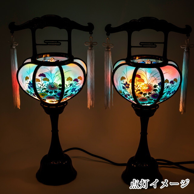 盆提灯【初盆・新盆セットH（ 白紋天・霊前灯・お盆飾り5点セット 