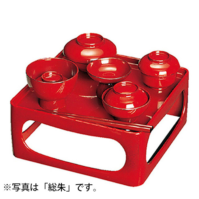 仏具【木製 仏膳椀 黒内朱 入子 樹脂製椀付 6.0寸～7.0寸 お仏膳