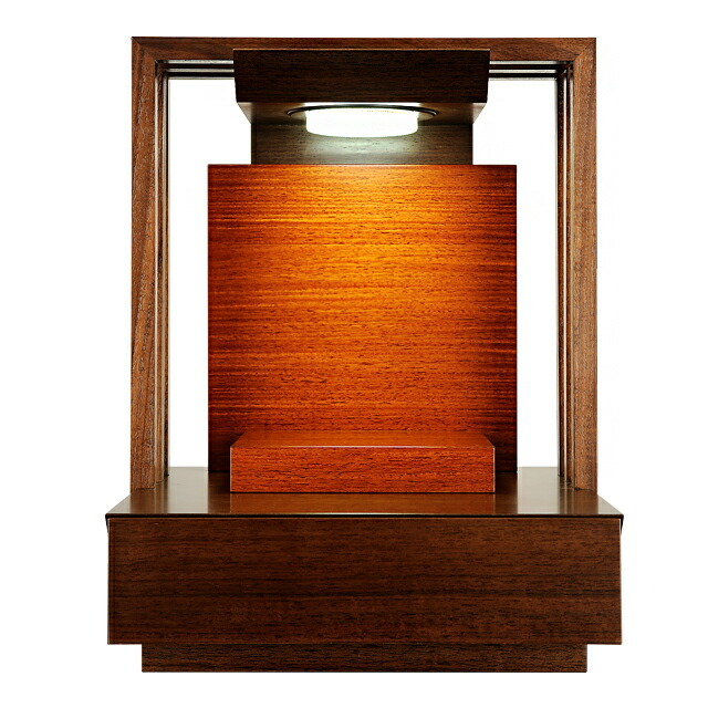 ミニ仏壇 小型 お仏壇 国産【夢 13号】LEDライト付き ウォールナット カリン パーソナル仏壇 結 ステージタイプ 手元供養 オープン仏壇 インテリア仏壇 コンパクト 小型 シンプル