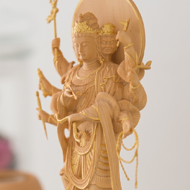 仏像【RIYAK 摩利支天立像 BASIC】お仏壇 仏壇 小物 木彫り 彫刻 木材