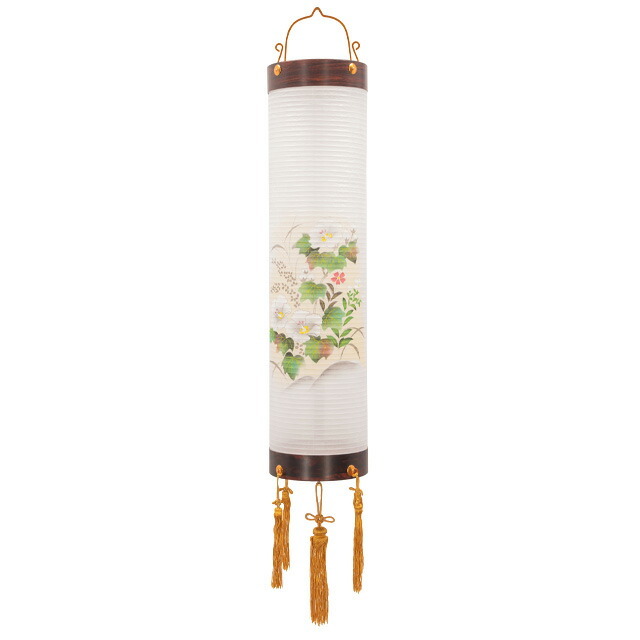 盆提灯【住吉6番絵入（電池灯付）S-206 単品 半対(1本)】