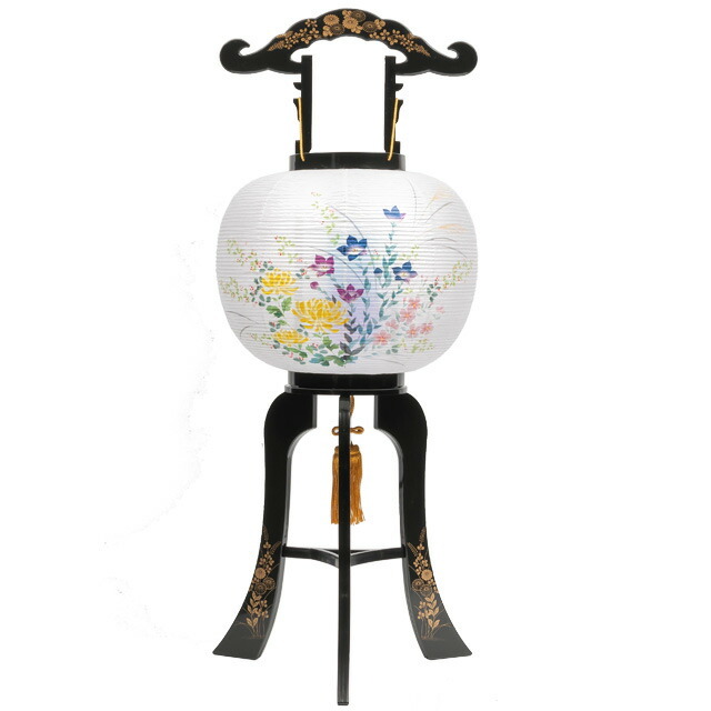 盆提灯【大内行灯・回転灯 乱菊 樹脂製 ビニロン 単品 半対(1本)】