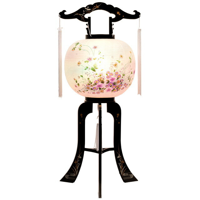 盆提灯【大内行灯・回転灯 花かご 樹脂製 ビニロン 単品 半対(1本)】