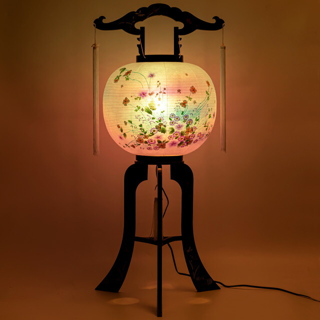 盆提灯【大内行灯・回転灯 花かご 樹脂製 ビニロン 単品 半対(1本)】