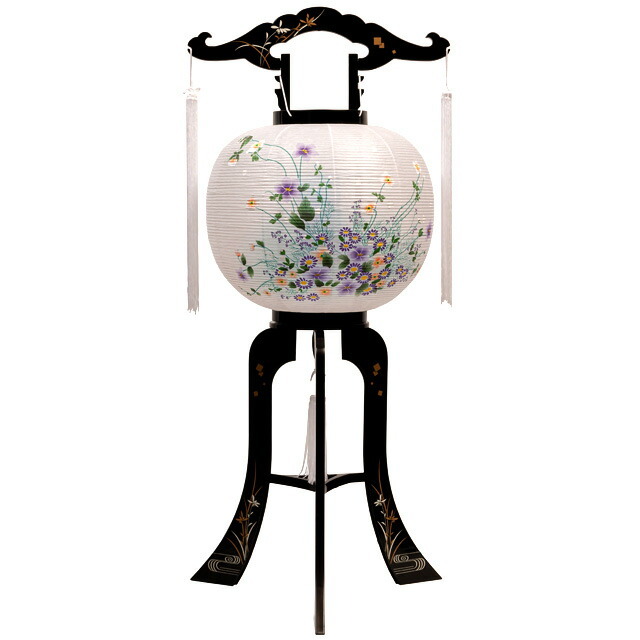 盆提灯【大内行灯・回転灯 花かご 樹脂製 ビニロン 単品 半対(1本)】
