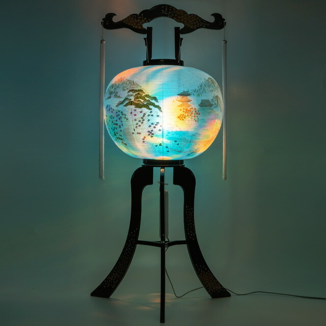 盆提灯【大内行灯・回転灯 淡路 樹脂製 ビニロン 単品 半対(1本)】