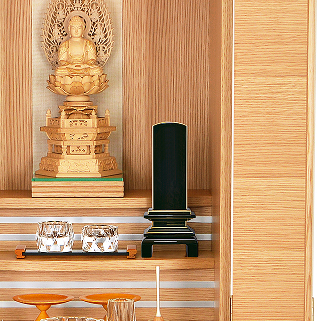 【 会津 唐木漆位牌 京の梅 漆仕上げ 黒檀 本金粉仕上げ 3.5寸～5.5寸】