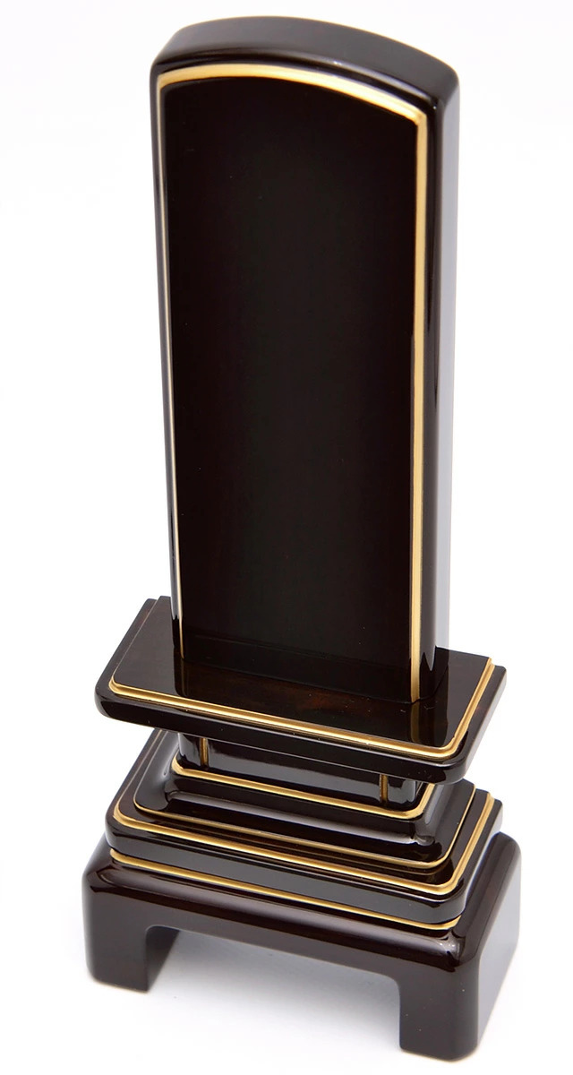 会津塗位牌 唐木漆京霞 黒檀