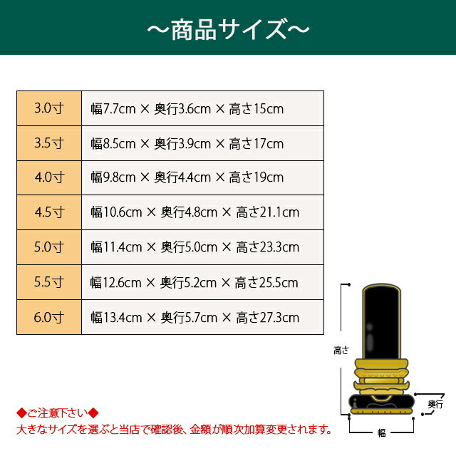 位牌 仏具 塗位牌 面粉 春日楼門 呂色 3寸～6.0寸