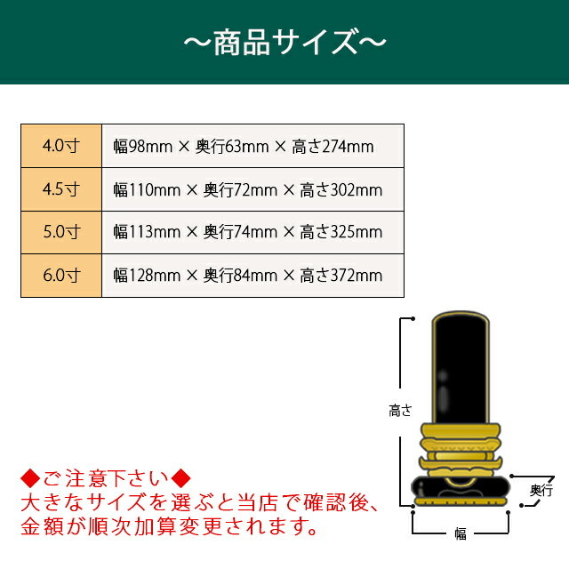【位牌 仏具 回出位牌 黒檀 春日回出(屋根付) 中板共板 4寸～6.0寸 】