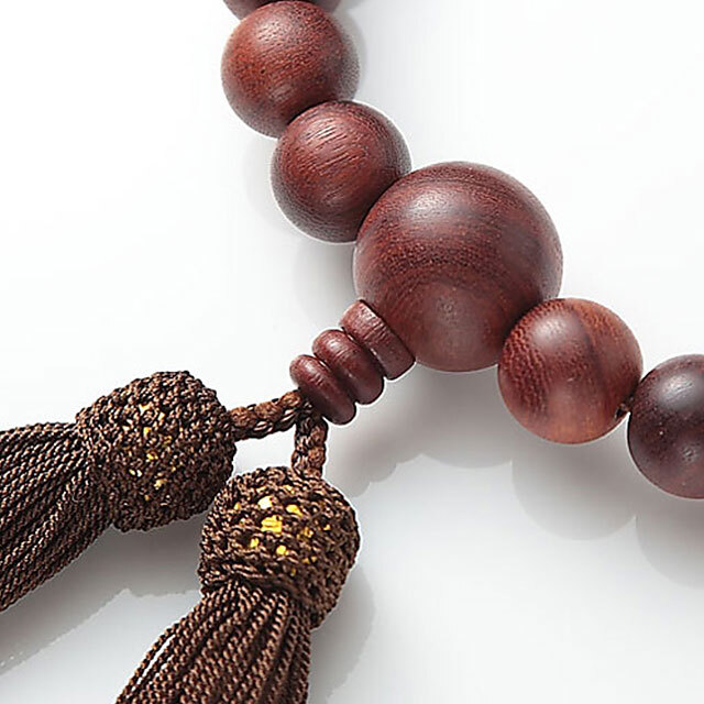 数珠 念珠【男性用 22玉 素挽紫檀】 略式数珠 共仕立 略式念珠 京念珠