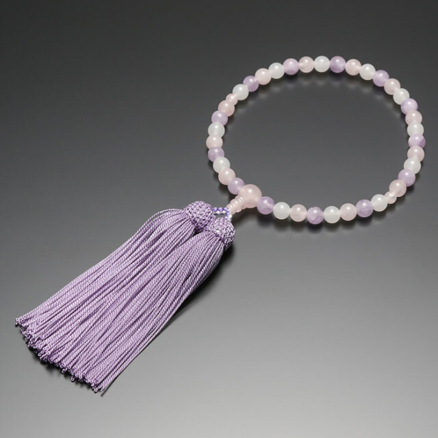 【数珠 念珠 女性用 7ミリ玉 淡貴石 正絹房】